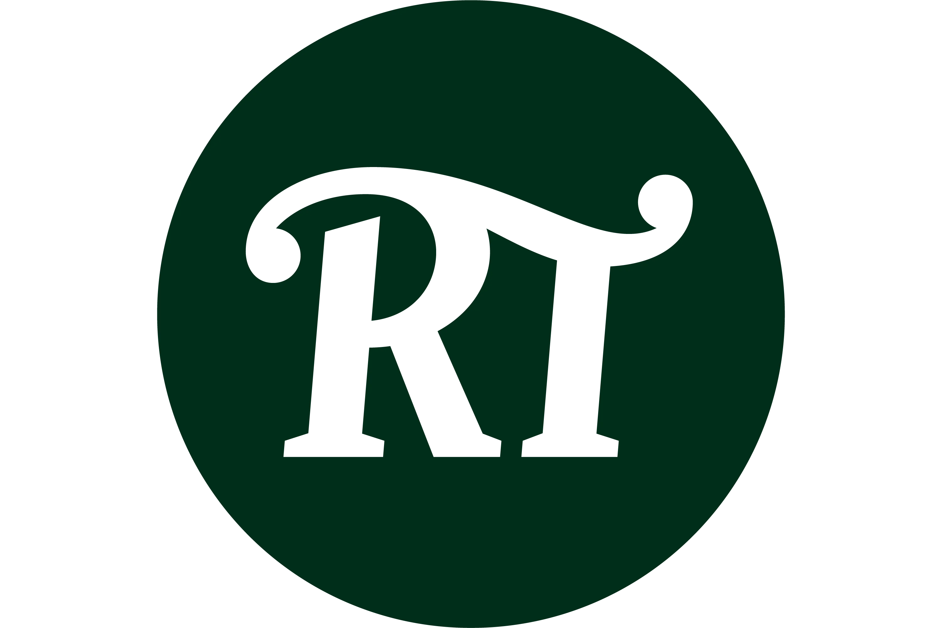 Radio Times logo compressed to an RT icon in white, sitting within a dark green circle